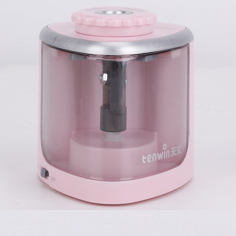 pink electric pencil sharpener front view