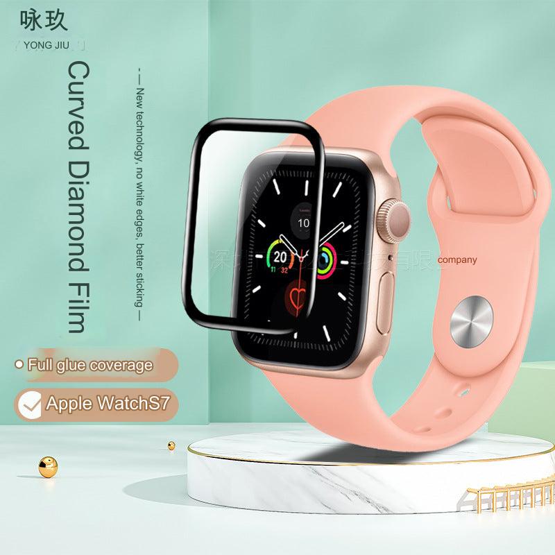 Premium 3D Curved Tempered Glass Screen Protector for Apple Watch | iWatch Series 7, 8, 9 Compatible | Full Coverage, Anti-Fingerprint