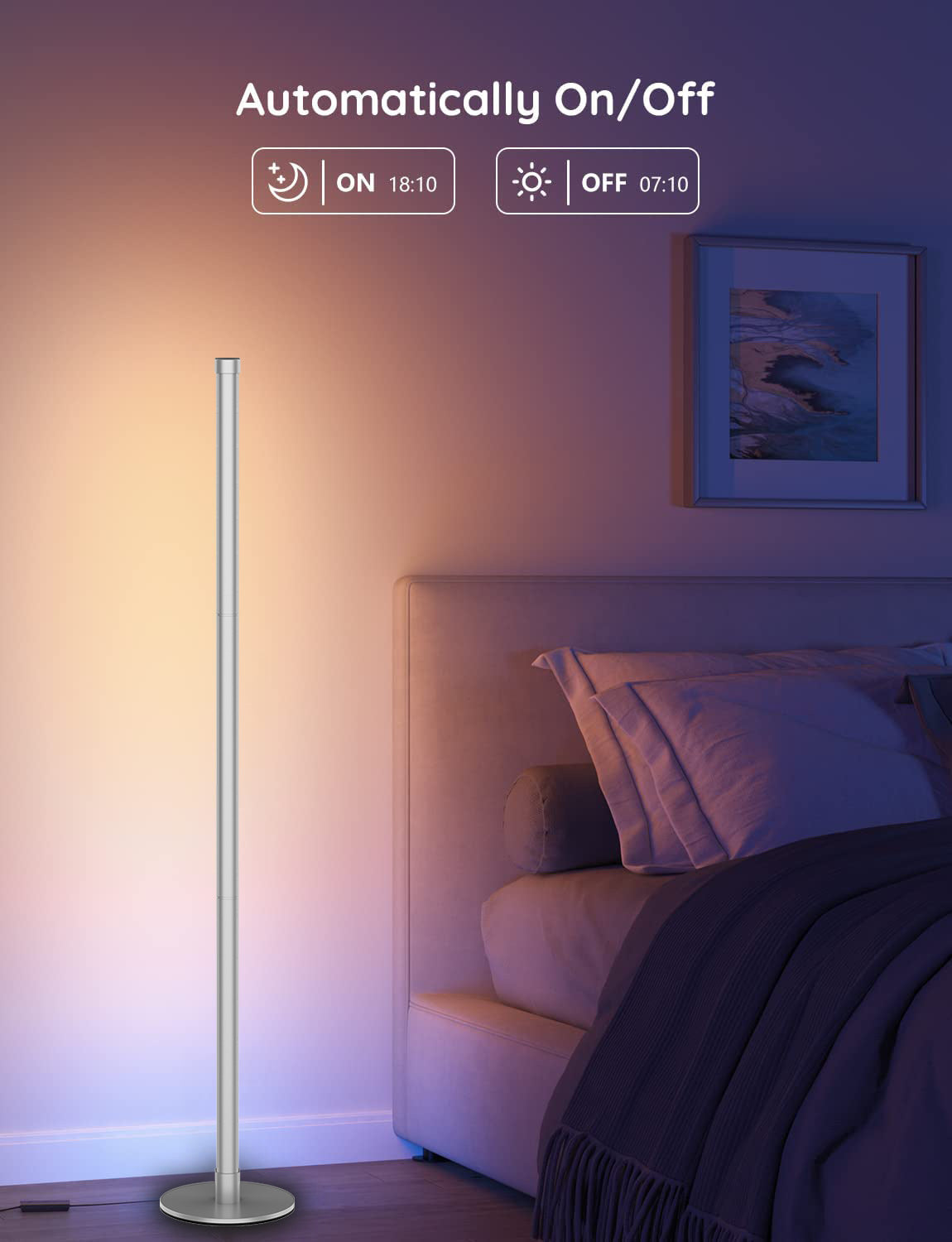 Adjustable minimalist RGB floor lamp assembly