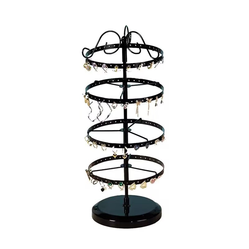 modern black earring holder full view