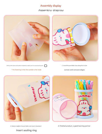 summer rabbit foldable pen case