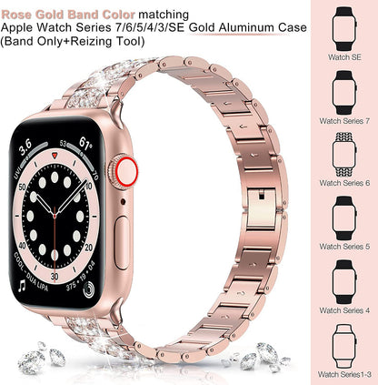 Stylish Metal Apple Watch Bands - Compatible with All Series - Multiple Color Options