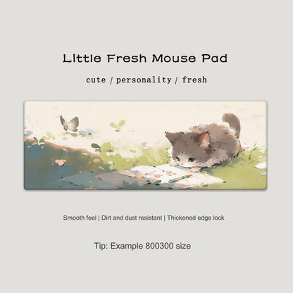 Cute Cat-Themed Non-Slip Gaming Mouse Pad - Large Desk Mat for Office and Home Use