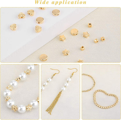 gold silver rose gold spacer beads