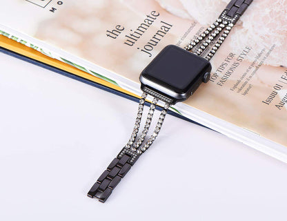 Luxury Rhinestone Metal Apple Watch Band - Stylish and Durable iWatch Bracelet