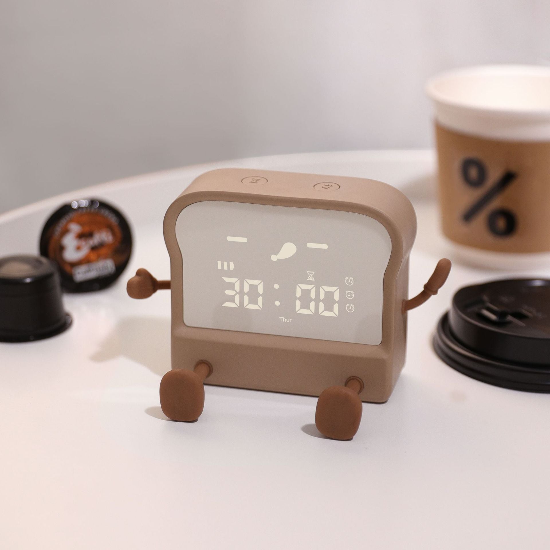 interactive LED display of modern alarm clock