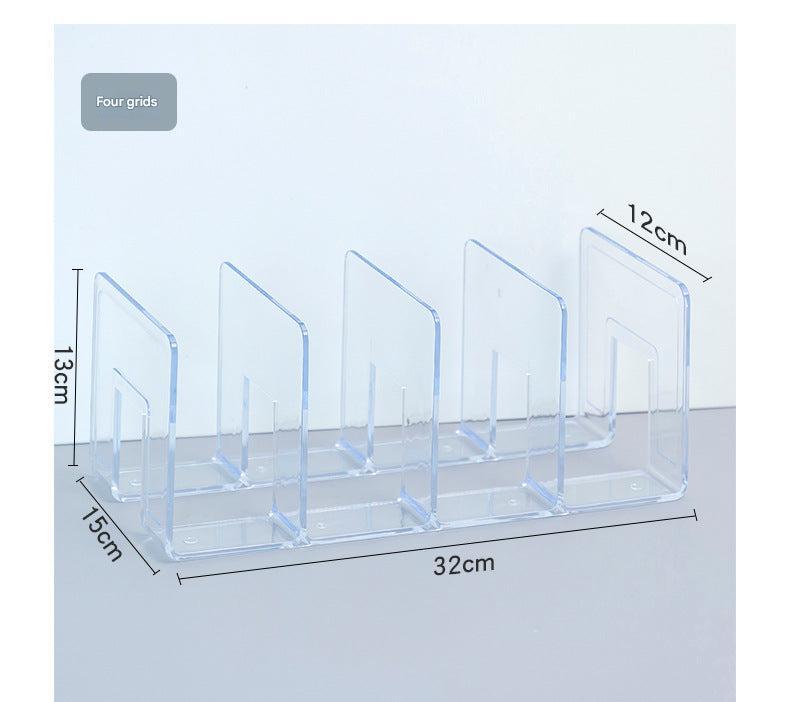 versatile clear book stand holding varied items