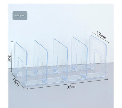 versatile clear book stand holding varied items