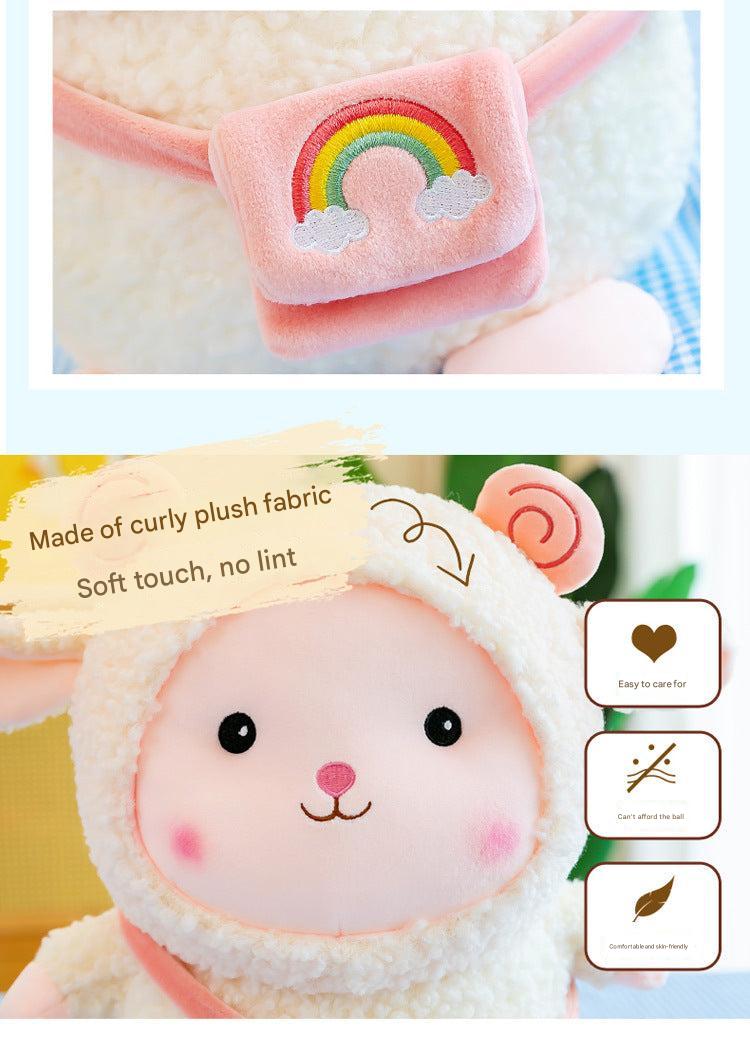 pink rainbow sheep plush toy