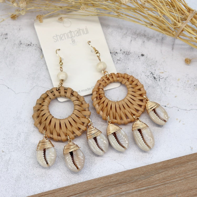 Elegant Rattan Drop Earrings Image 10
