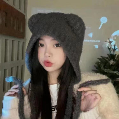 Cozy bear ear hat for outdoor activities image 3