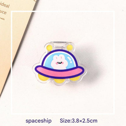 Cute Acrylic Clip Space Ship Design