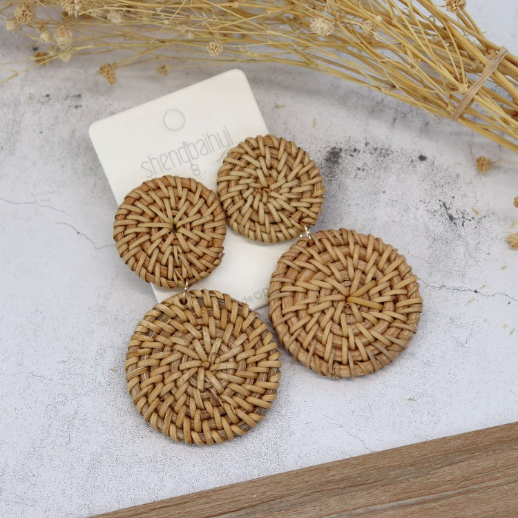 Unique Rattan Earrings Image 3
