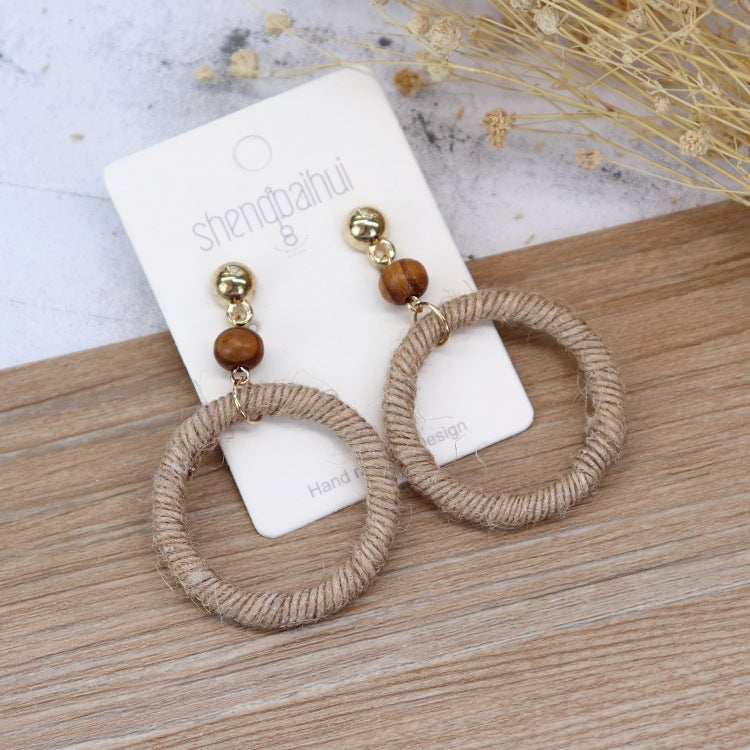 Handcrafted Rattan Earrings Image 1