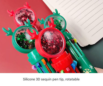 holiday special multicolor retractable pen, Santa Claus design