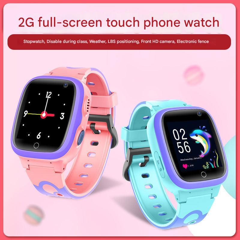 touchscreen kids GPS tracking smartwatch pink