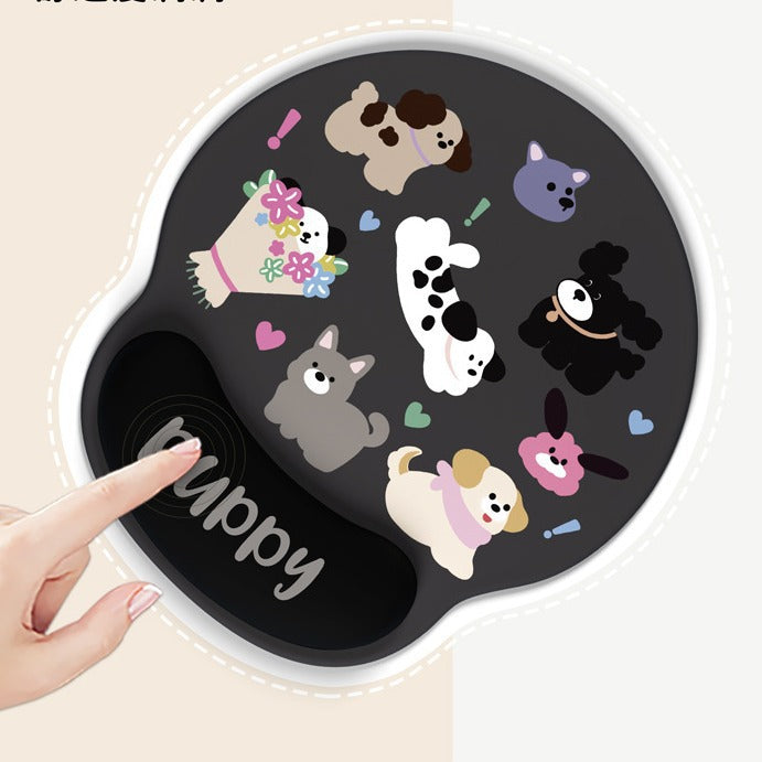 Cute Dog Cartoon Wrist Support Mouse Pad - Soft Non-Slip Gaming/Office Mat