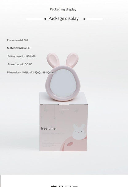 Cute Bunny LED Alarm Clock White