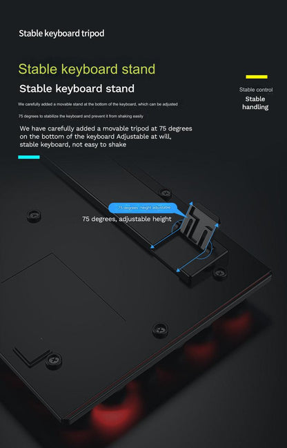 EWEADN GX330 Retro Punk Mechanical Gaming Keyboard & RGB Mouse Set - USB Wired, Ergonomic Design, 1600 DPI