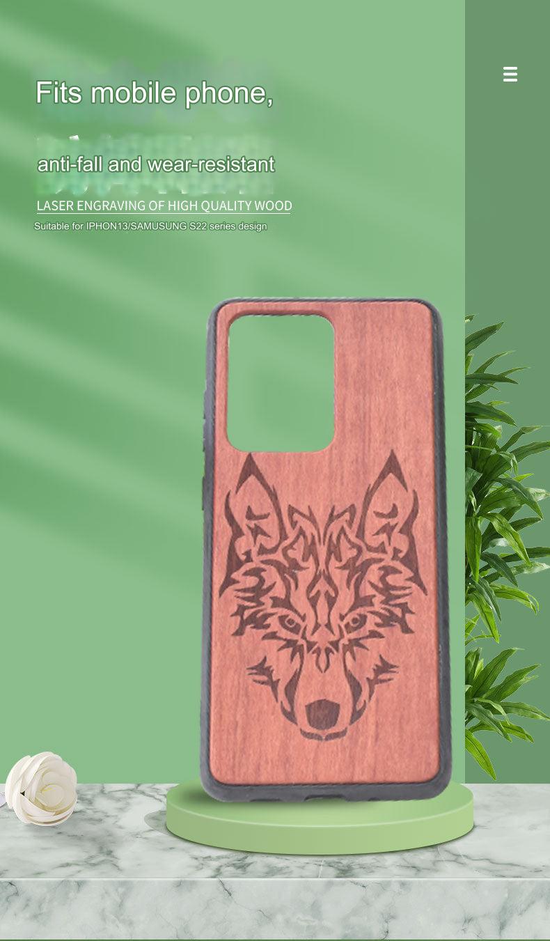 Premium Floral Wood Phone Case for iPhone & Samsung - Stylish Protection with Custom Options