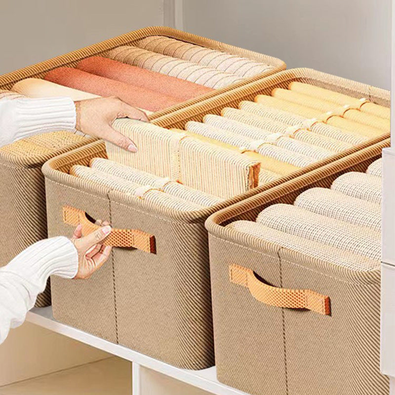 Collapsible khaki fabric storage box