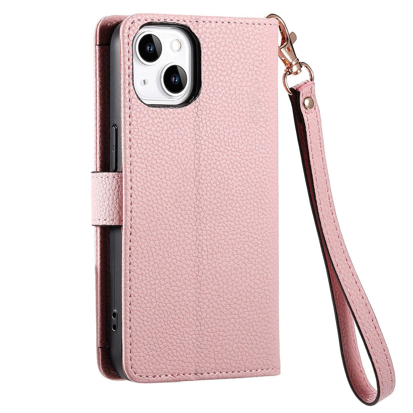 Stylish iPhone 16 Pro Max Heart-Shaped PU Leather Case with RFID Protection & Adjustable Strap