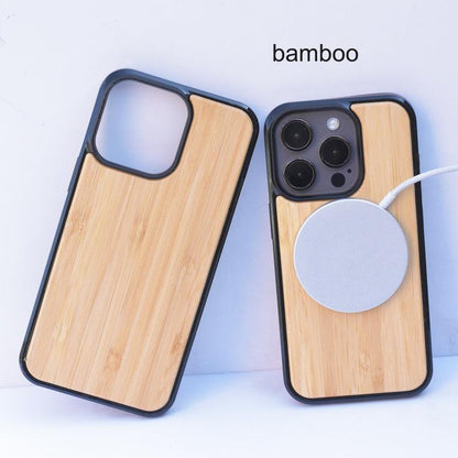 Eco-Friendly Bamboo Wood MagSafe Compatible iPhone Case for iPhone 15/14/13 Series