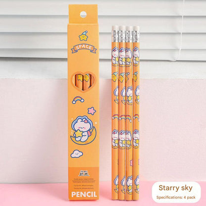 bulk pack of space-themed wooden pencils