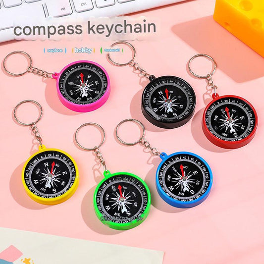 colorful mini compass on keychain