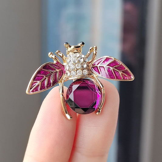 Cute Cartoon Bee Brooch with Gemstones Image 1