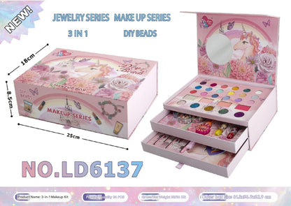 Safety-tested kids makeup set with unicorn design