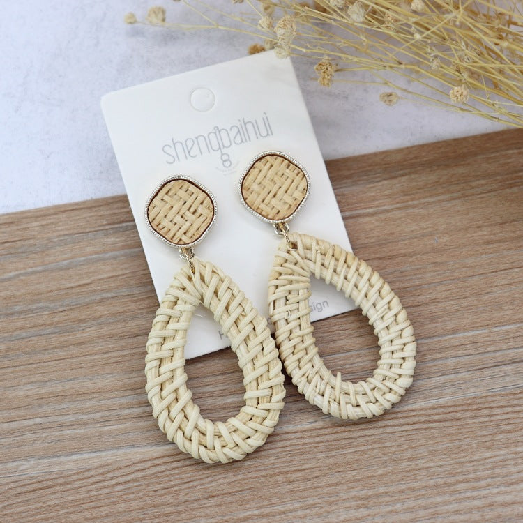 Elegant Rattan Drop Earrings Image 10