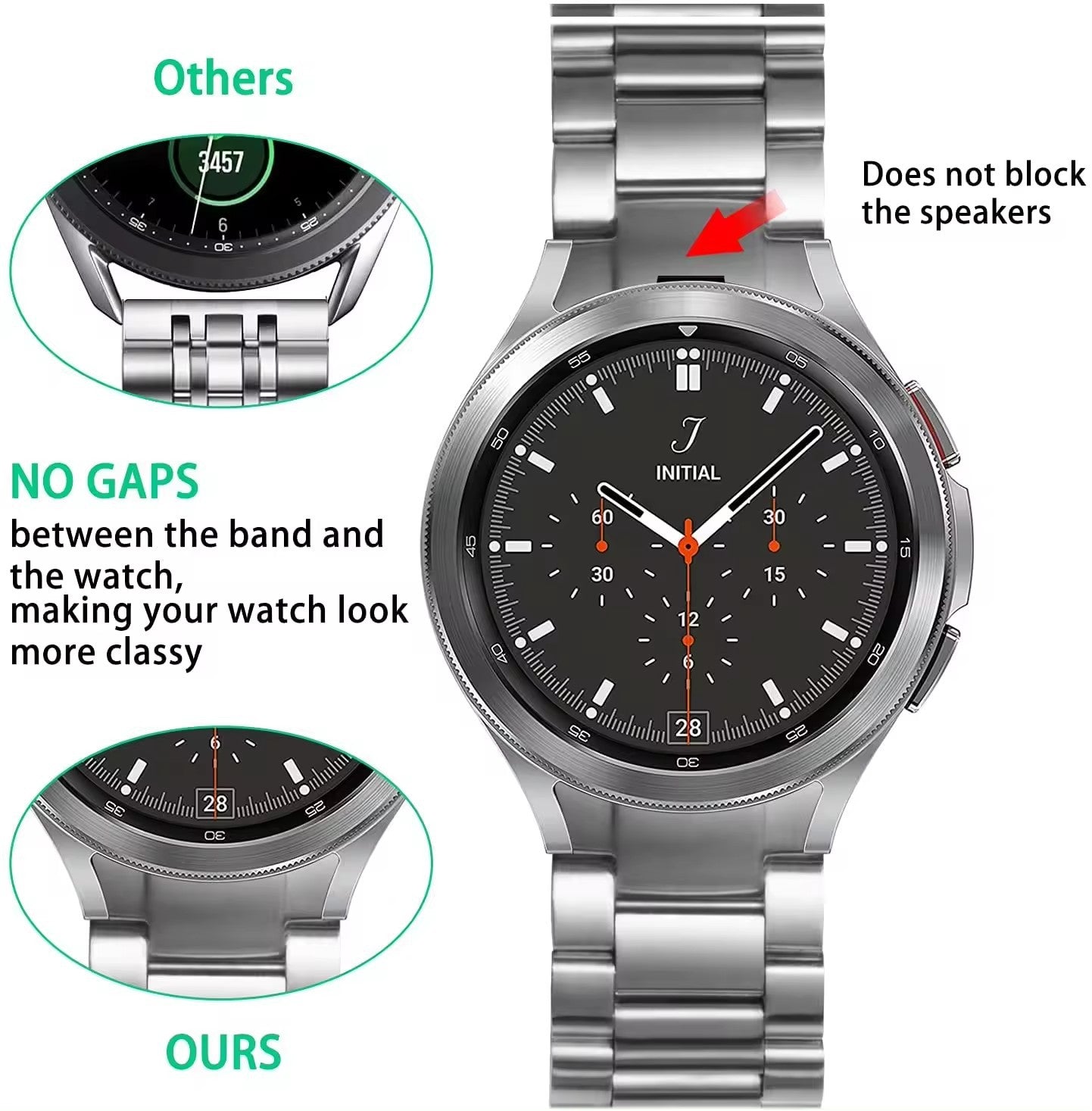 Premium Stainless Steel Strap for Samsung Galaxy Watch 4/5/6/7 - Stylish and Durable Design