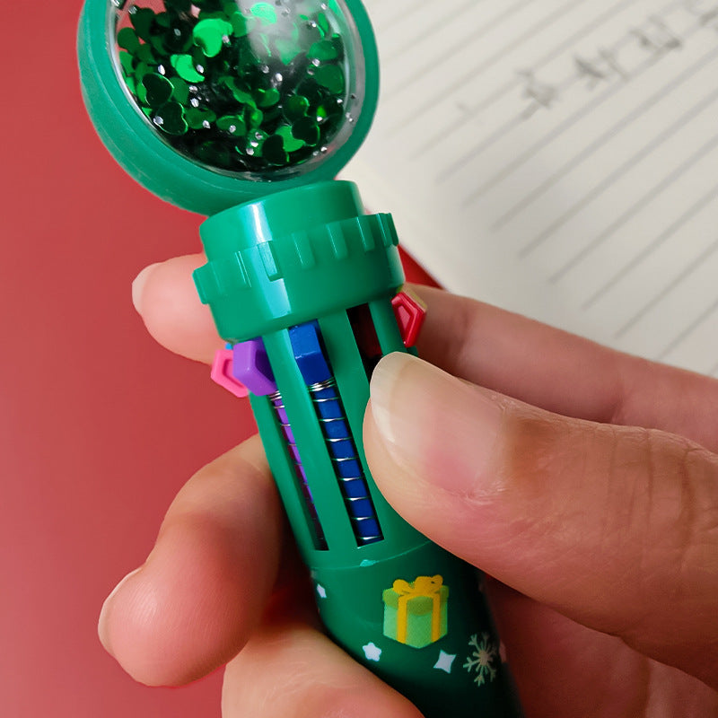 decorative holiday retractable ballpoint pen with Santa