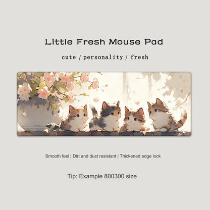 Cute Cat-Themed Non-Slip Gaming Mouse Pad - Large Desk Mat for Office and Home Use