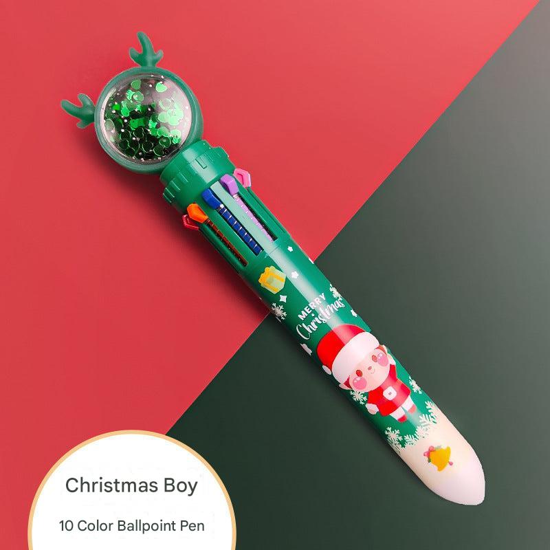 holiday special multicolor retractable pen, Santa Claus design