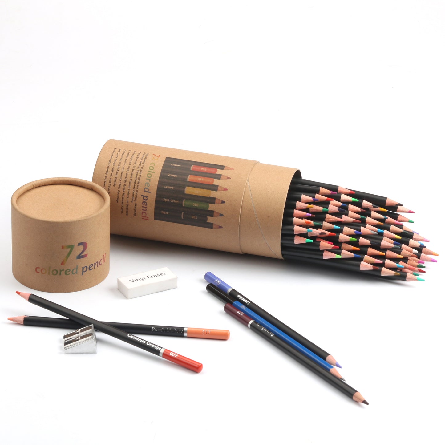 72-Color Professional Art Colored Pencils Set - Premium Oil-Based Drawing Pencils in Convenient Tub