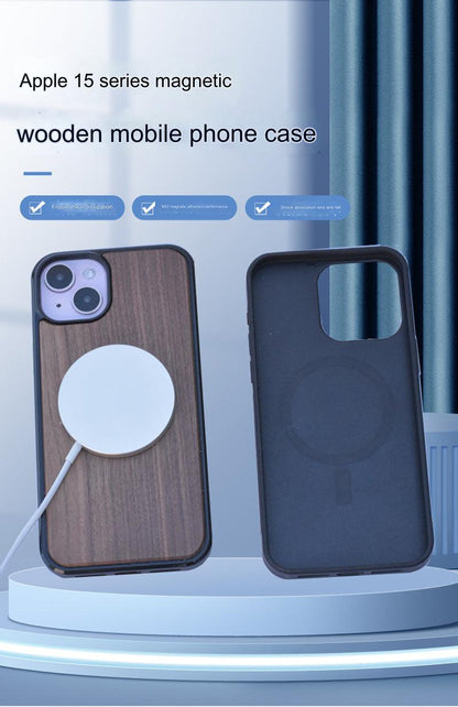 Eco-Friendly Bamboo Wood MagSafe Compatible iPhone Case for iPhone 15/14/13 Series