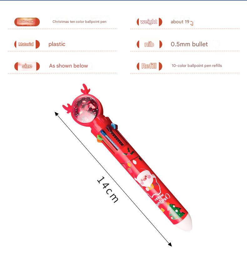 decorative holiday retractable ballpoint pen with Santa