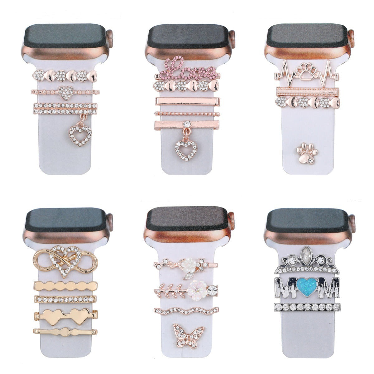 Stylish Rhinestone Silicone Strap for Apple Watch - Durable & Elegant Accessory