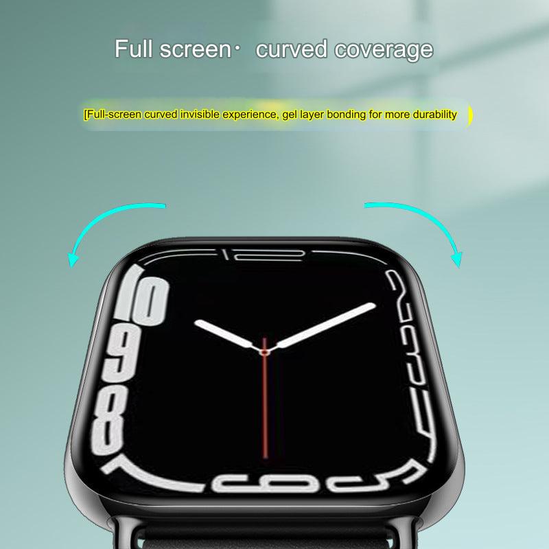 Premium 3D Curved Tempered Glass Screen Protector for Apple Watch | iWatch Series 7, 8, 9 Compatible | Full Coverage, Anti-Fingerprint