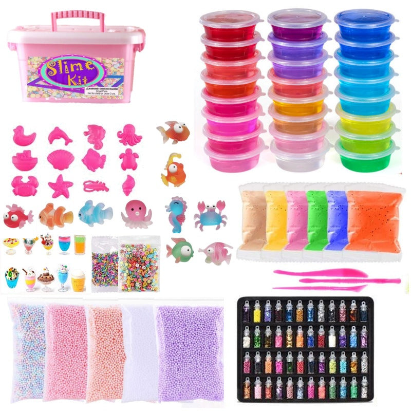 Rainbow Slime Kit - 12 Colors DIY Crystal Clay Set for Kids - Creative Fun & Educational Play