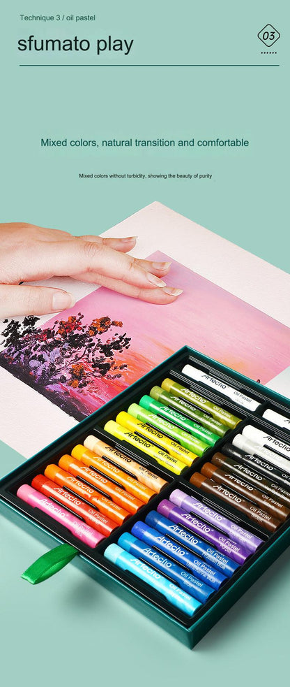 Montmartre 24-Color Ultra Soft Oil Pastels for Kids - Vibrant, Easy to Blend Art Crayons