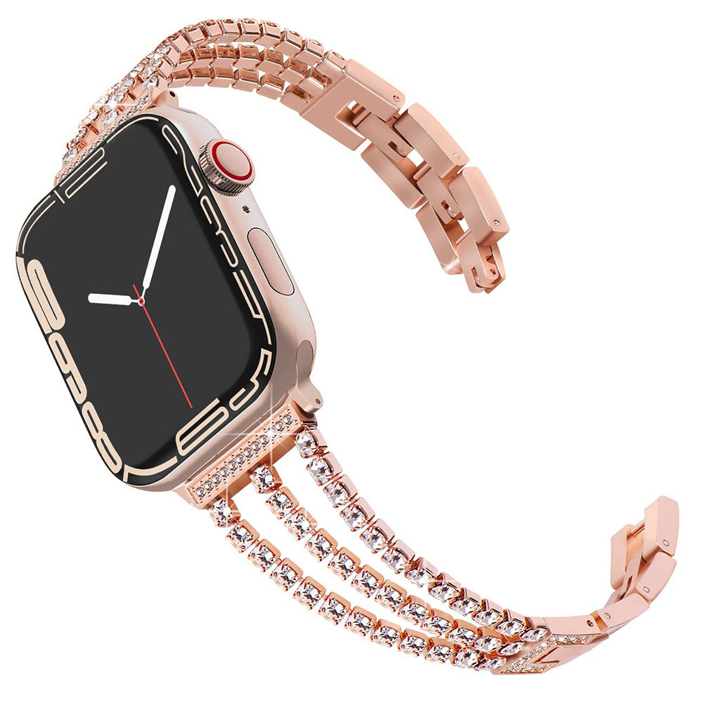 Luxury Rhinestone Metal Apple Watch Band - Stylish and Durable iWatch Bracelet