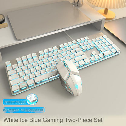 EWEADN GX710 Silent Mechanical Keyboard & Mouse Set - Wired Gaming & Office Combo with RGB Backlight