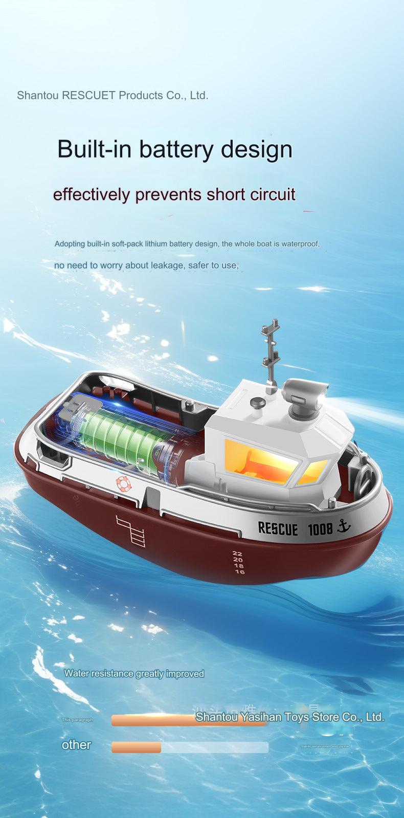 Remote Control Floating Boat Toy with Night Light – 2.4G RC Model for Kids