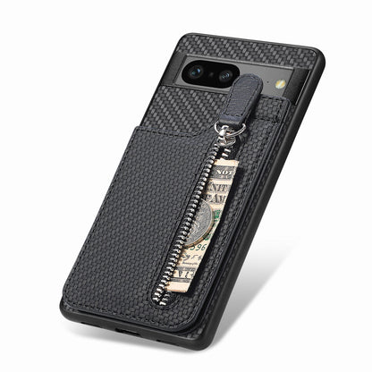 Carbon Fiber Wallet Phone Case with Stand for Google Pixel 8 & 7 Series - Versatile, Protective, and Stylish