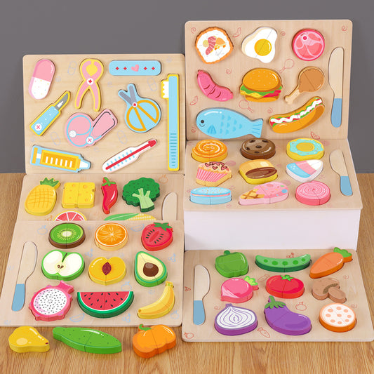 magnetic wooden puzzle set