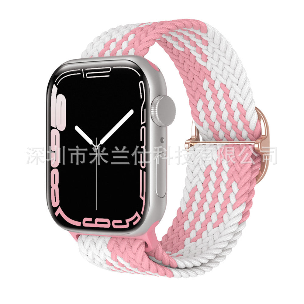 Premium Nylon Woven Watch Band for Apple Watch Series 4, 5, 6, 7, 8, SE, Ultra - Adjustable, Sporty Design