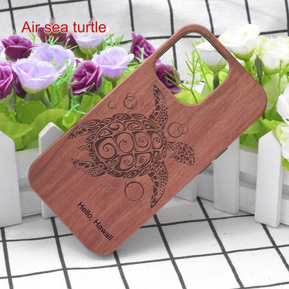 Premium Floral Wood Phone Case for iPhone & Samsung - Stylish Protection with Custom Options